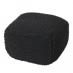 Ebern Designs Gioia Mabe Knitted Square Pouf EBRD3372